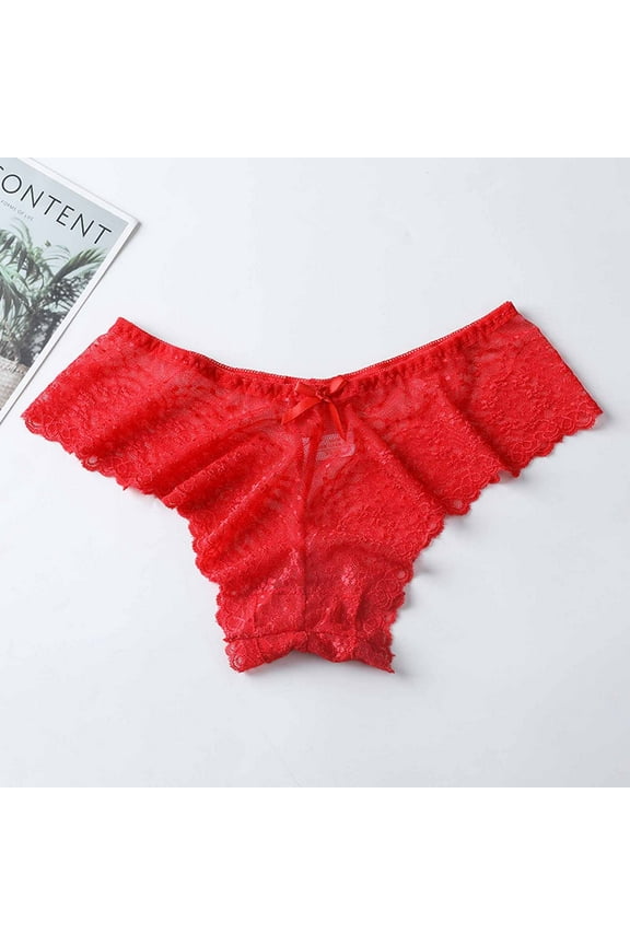 Cheeky Lace Panties for Women Sexy Breathable Red Breathable Underwear for Women XL