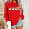 thumbnail image 1 of HOMBOM Christmas Sweatshirts for Women Essentials Red Santa Greflying Merry Long Sleeve Crewneck Ladies Sweatshirt, 1 of 6