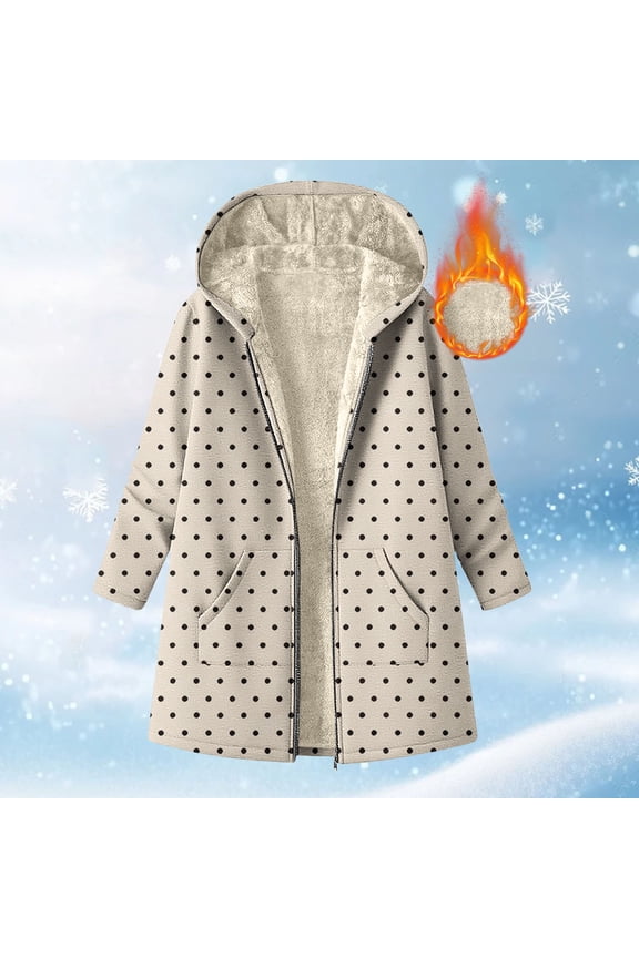 Coats for Women Hooded Outerwear Parka Soft Warm Winter Plus Size Ladies Coats with Pockets Fleece Lined