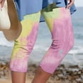 thumbnail image 1 of HOMBOM Cotton Capri Leggings for Women Pink Athleisure Slim Straight Beach Pants Capris XXXXL, 1 of 5