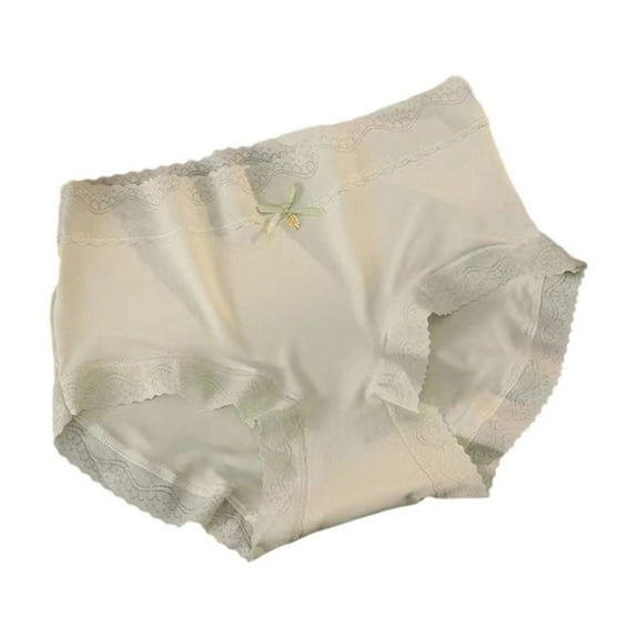 HOMBOM Cotton Panties for Women Full Coverage Green Seamless High Waisted Briefs Ladies Underwear L