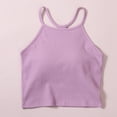 thumbnail image 1 of HOMBOM Cotton Tank Tops with Built in Bras for Women Summer Loose Fit Purple Ladies Halter Top, 1 of 6