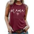 thumbnail image 1 of HOMBOM Crew Neck Basic Tops for Women Wine Sleeveless Graphic Tee Mama Mother's Day Tank Tops Summer Tops M, 1 of 4