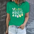 thumbnail image 1 of HOMBOM Crew Neck Easter Shirts for Women Short Sleeve Green T-shirt Easter Letter Print Y2k Tops Summer L, 1 of 7