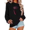 thumbnail image 1 of HOMBOM Crew Neck Sweatshirt for Women Casual Breast Cancer Pullover Hoodless Long Sleeve Graphic Black Womens Tops, 1 of 4