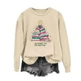 thumbnail image 1 of HOMBOM Crewneck Sweatshirts for Women Christmas Khaki Vintage Cozy Merry Graphic Xmas Adults Sweatshirt Festive, 1 of 6