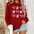 thumbnail image 1 of HOMBOM Crewneck Sweatshirts for Women Wine Merry Light Up Christmas Cute Xmas Ladies Sweatshirt Pullover, 1 of 6