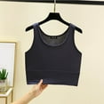 thumbnail image 1 of HOMBOM Crop Tops for Women Trendy Tank Top Modal Dark Gray Solid Color Yoga Sleeveless Crew Neck Tee Shirt, 1 of 4
