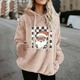 thumbnail image 1 of HOMBOM Cute Santa Christmas Sweatshirts for Womens Merry and Bright Hoodies Pullover Pink Long Sleeve Casual Fleece Womems Shirts, 1 of 4