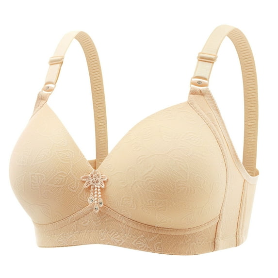 HOMBOM Daily Wear Bras for Women Full Coverage Wire-Free Push-Up Beige Convertible Plus Size Bra XL
