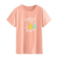 thumbnail image 1 of HOMBOM Easter Clothes Women Short Sleeve Watermelon Red Graphic Tee Round Neck Easter Bunny Print Summer Tops For Women 2024 XXL, 1 of 3