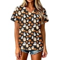 thumbnail image 1 of HOMBOM Essentials T Shirt for Women Funny Halloween Party Short Sleeve Soft V Neck Tees for Women Vintage Tops,XXL, 1 of 7