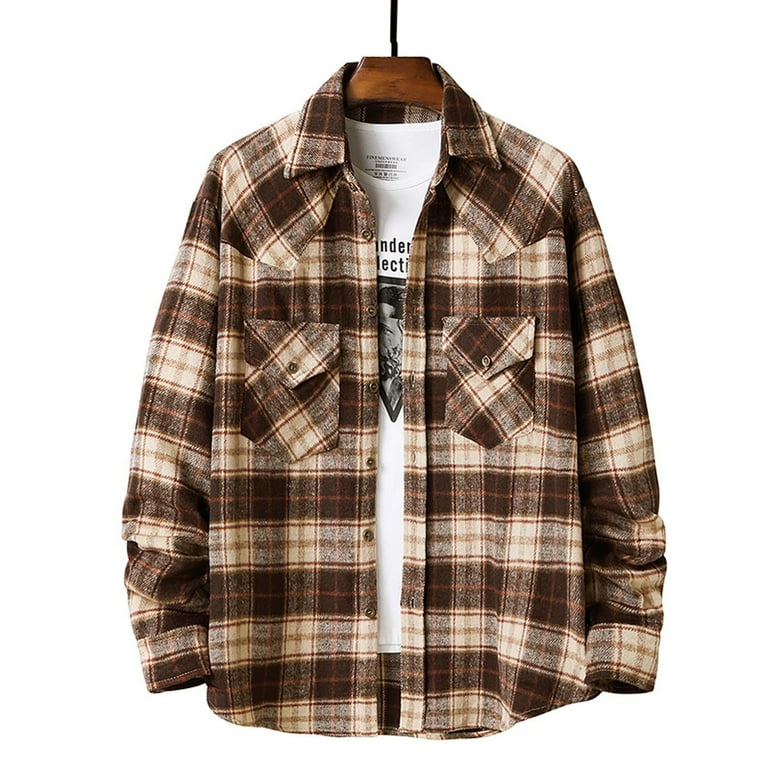 Fashion Plaid Wool Turn-Down Collar Long Sections Coat Fashion Plaid Wool Turn-Down Collar Long Sections Coat