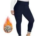 thumbnail image 1 of HOMBOM Fleece Plus Size Leggings for Womens Thermal High Waisted Blue Seamless Lounge Womens Tights, 1 of 9