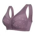 thumbnail image 1 of HOMBOM Full Coverage Daily Sports Bras for Women Plus Size Wire-Free Front Button Purple Daily Bra XXL, 1 of 8