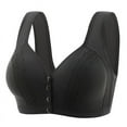 thumbnail image 1 of HOMBOM Full Coverage Women Comfortable Bras Daily Wear Wire-Free Push-Up Front Button Black Plus Size Bra 46, 1 of 2