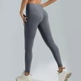 thumbnail image 1 of HOMBOM Gray Leggings for Womens No Front Seam Athletic High Waist Stretch Ladies Pants Sports S, 1 of 6