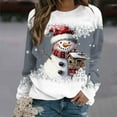 thumbnail image 1 of HOMBOM Gray Sweatshirts for Women Crewneck Christmas Festive Xmas Merry Snowman Ladies Sweatshirt Gifts, 1 of 5