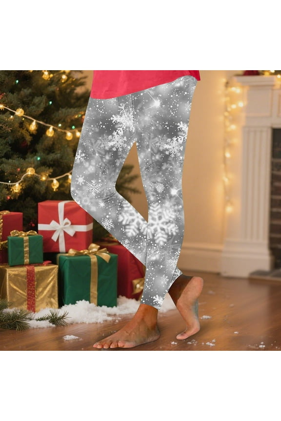 Gym Leggings for Womens Silver Christmas High Waist Seamless Activewear Yoga Butter Soft Ladies Pants Leggings
