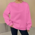 thumbnail image 1 of HOMBOM Gym Sweatshirt for Women Pink Hoodless Pullover Crew Neck Solf Long Sleeve Plain Womens Tops Sports, 1 of 6