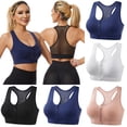 thumbnail image 1 of HOMBOM High Impact Sports Bras for Women High Support Racerback Zip Front Push up Wireless Blue Womens Bras M, 1 of 3