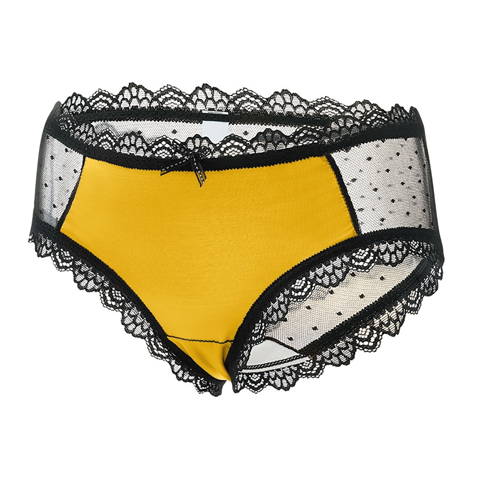 HOMBOM Hipster Lace Panties for Women Sexy Breathable Yellow Underwear