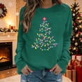 thumbnail image 1 of HOMBOM Womens Christmas Sweatshirt Crewneck Long Sleeve No Hood Christmas Tree Print Pullover Lightweight Loose Casual Fall Winter Tops, 1 of 6