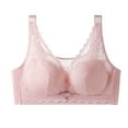 thumbnail image 1 of HOMBOM Bralette Bras for Women Full Coverage No Underwire Lace Bras Pink No Underwire Wireless Brassiere 36C, 1 of 4