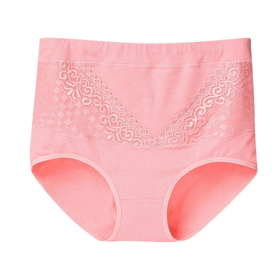 HOMBOM Panties for Women Brief Lace Plus Size Pink Underwear for Women L