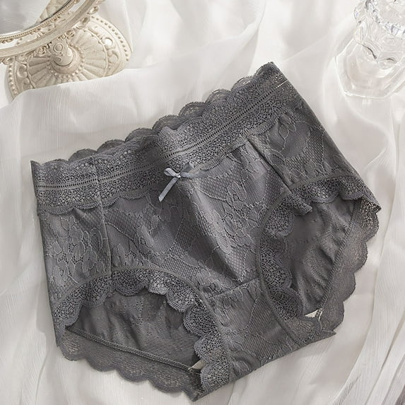 HOMBOM Lace Brief Women Panties Breathable Gray Womens Underwear L