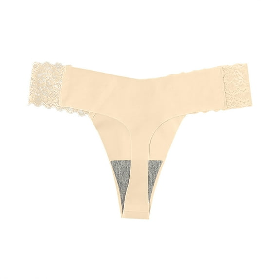 HOMBOM Cheeky Panties for Women Sexy Lace Sexy Breathable Beige Underwear for Women M