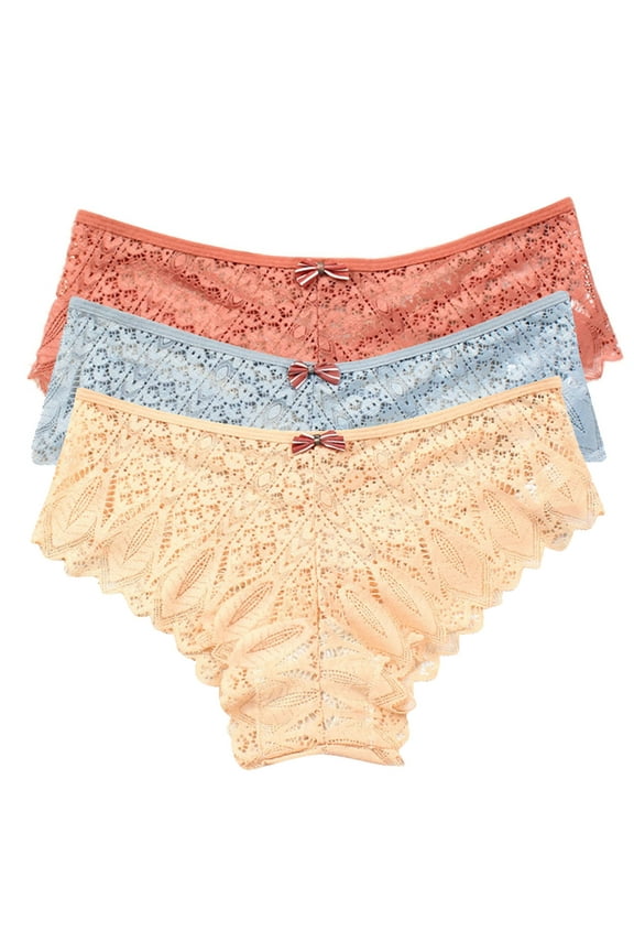 Lace Panties for Women Pack Underwear Packs Cheeky 3PC Beige Panties for Women Sexy Pack L