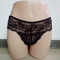 thumbnail image 1 of HOMBOM Low Rise Underwear for Women Open Crotch Soft Comfort Waist Everyday Wear Sheer Lace Panties for Ladies Black M, 1 of 6
