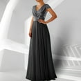 thumbnail image 1 of HOMBOM Maxi Dresses for Women Sequin Black Elegant Evening Gown 2024 Sleeveless V-Neck Chiffon Dresses L, 1 of 7