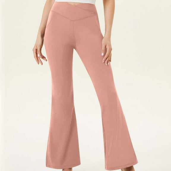 HOMBOM No Front Seam Fleece Lined Leggings for Womens Tummy Control Winter High Waisted Sports Pink Fitness Ladies Pants L