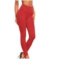thumbnail image 1 of HOMBOM No Front Seam Leggings for Womens High Waist Red Compression Activewear Ladies Pants Buttery Soft M, 1 of 3
