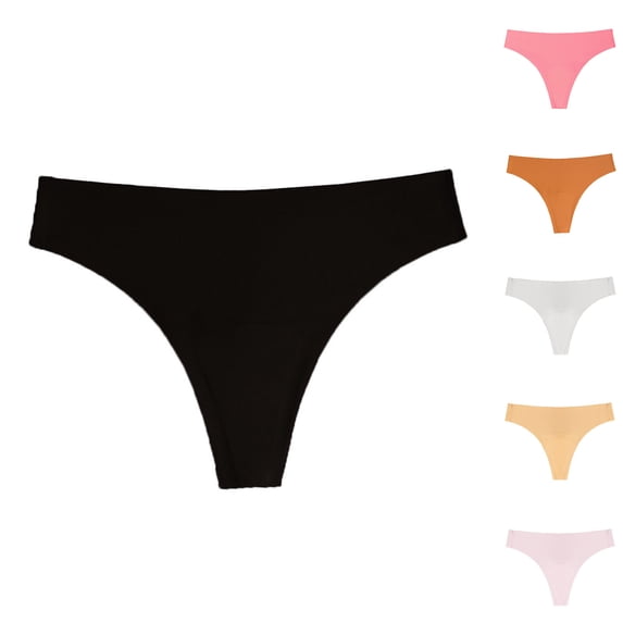 HOMBOM Panties for Women Low Rise Hipster Cotton Black Seamless Underwear Women Pack XXL