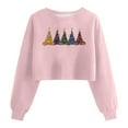 thumbnail image 1 of HOMBOM Pink Sweatshirts for Women Crop Christmas Merry Holiday Pullover Tree Xmas Ladies Sweatshirt Crewneck, 1 of 1