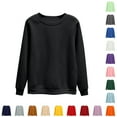 thumbnail image 1 of HOMBOM Plain Sweatshirts For Women Trendy Lightweight Crew Neck Black Pullover Long Sleeve Casual Soft Sweatshirt 2XL, 1 of 5