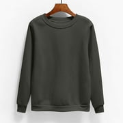 HOMBOM Plain Sweatshirts For Women Trendy Lightweight Crew Neck Black Pullover Long Sleeve Casual Soft Sweatshirt 2XL