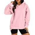 thumbnail image 1 of HOMBOM Plain Sweatshirts for Women Soft Hooded Pink Tops Winter Loose Long Sleeve Fashion Hoodie S, 1 of 6