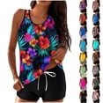 thumbnail image 1 of HOMBOM Plus Size Modest Two Piece Tankini Bathing Suits with Shorts for Women,Floral L, 1 of 7