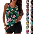 thumbnail image 1 of HOMBOM Plus Size Two Piece Tankini Modest Swimming Suits for Women with Shorts,Floral 3XL, 1 of 7