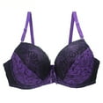 thumbnail image 1 of HOMBOM Plus Size Womens Bras Bralette Everyday Unlined Push-Up Brassiere Spaghetti Straps Purple Everyday Wireless Bras 36D, 1 of 3