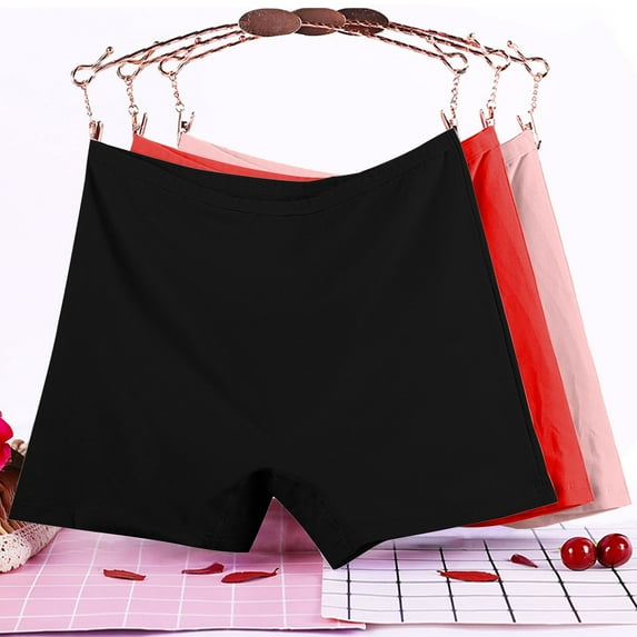 HOMBOM Plus Size Womens Full Brief Panties Cotton 3PC Boxer Briefs Black Women Panties Pack Sexy XXXXXL