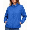 thumbnail image 1 of HOMBOM Rain Coat for Women with Pockets Bomber Running Lightweight Waterproof Zip Up Drawstring Camping Womens Windbreaker Winter, 1 of 6