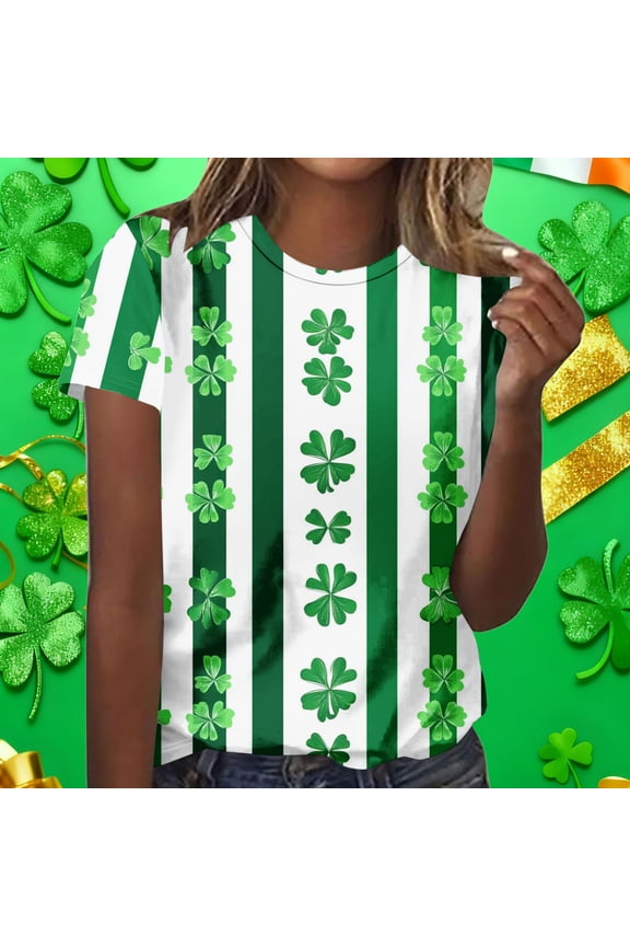 Shirts for Women Holiday Tunic Tops Spring Crewneck Funny Soft Short Sleeve Ladies Blouse