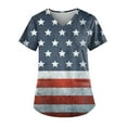 thumbnail image 1 of HOMBOM Short Sleeve Casual Tops for Women Under $15 Navy Independence Day Working Uniform V-neck Y2k Tops S, 1 of 3