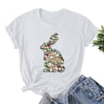 thumbnail image 1 of HOMBOM Short Sleeve Easter Shirts For Women With Eggs White T-shirts Round Neck Happy Easter Spring Tops For Women M, 1 of 3