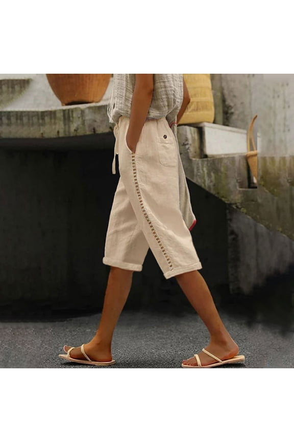 Shorts for Women Pack Plus Size Beige Capris Solid Color Gym Womens Shorts XXXL